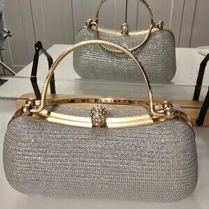 SHEIN Mini Glitter Rhinestone Decor Box Bag